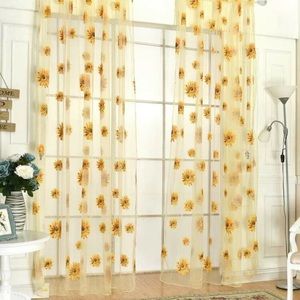 Sheer Sunflower Curtain (2 Pieces)